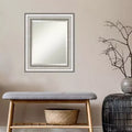 21" x 25" Salon Framed Wall Mirror Silver - Amanti Art: Modern Beveled, No Assembly Required