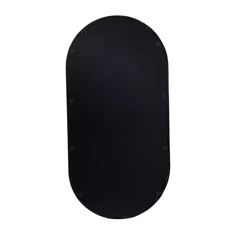 Metal Oval 1 Shelf Wall Mirror Black - Olivia & May: Modern Style, Round Shape, No Assembly Required
