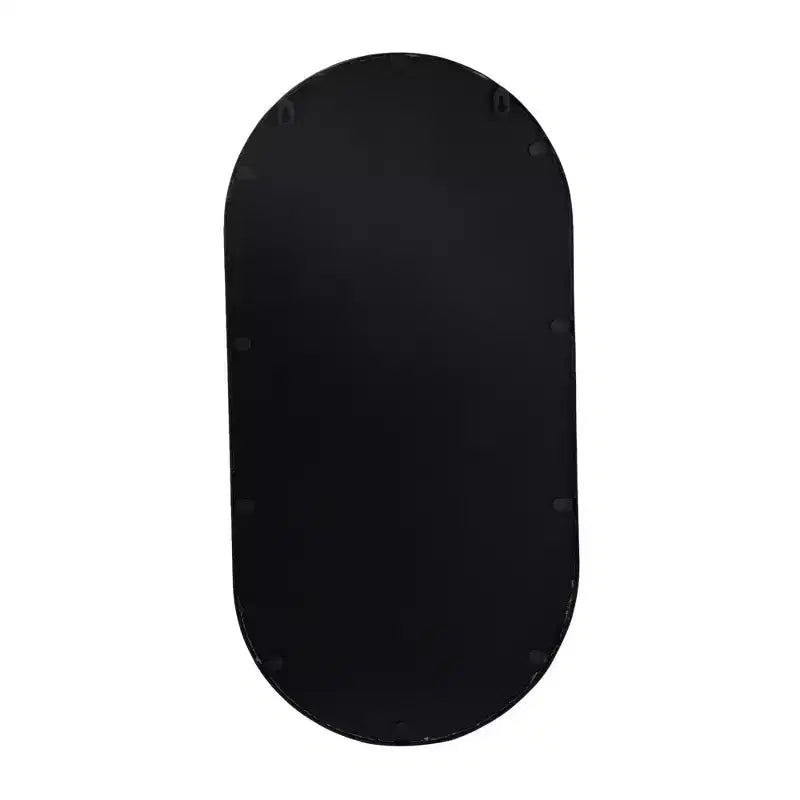 Metal Oval 1 Shelf Wall Mirror Black - Olivia & May: Modern Style, Round Shape, No Assembly Required