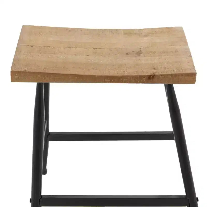 Industrial Metal Counter Height Barstool Black - Olivia & May