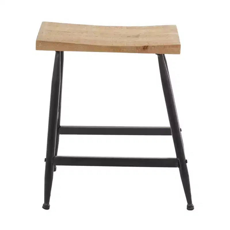 Industrial Metal Counter Height Barstool Black - Olivia & May