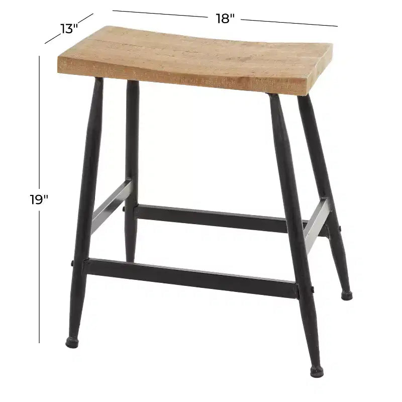 Industrial Metal Counter Height Barstool Black - Olivia & May
