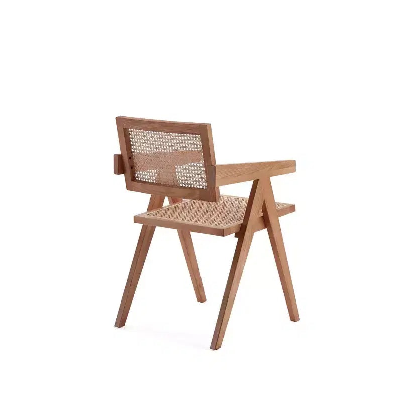 Hamlet Dining Arm Chair Natural - Manhattan Comfort: Ash Wood Frame, No Assembly, Matte Finish