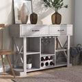 Ialani 2 Drawer Buffet Wine Cabinet  White Oak  - miBasics