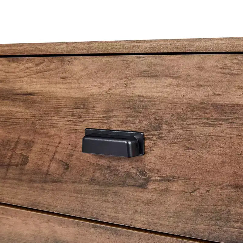 Brooklyn Sideboard with Metal Legs and Handles Brown - Teamson Home: MDF Frame, Veneer Finish, 2 Doors, 3 Drawers, 6 Shelves