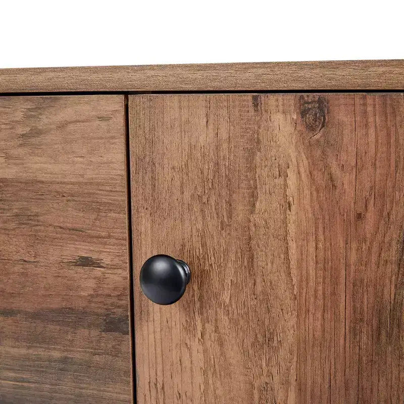 Brooklyn Sideboard with Metal Legs and Handles Brown - Teamson Home: MDF Frame, Veneer Finish, 2 Doors, 3 Drawers, 6 Shelves