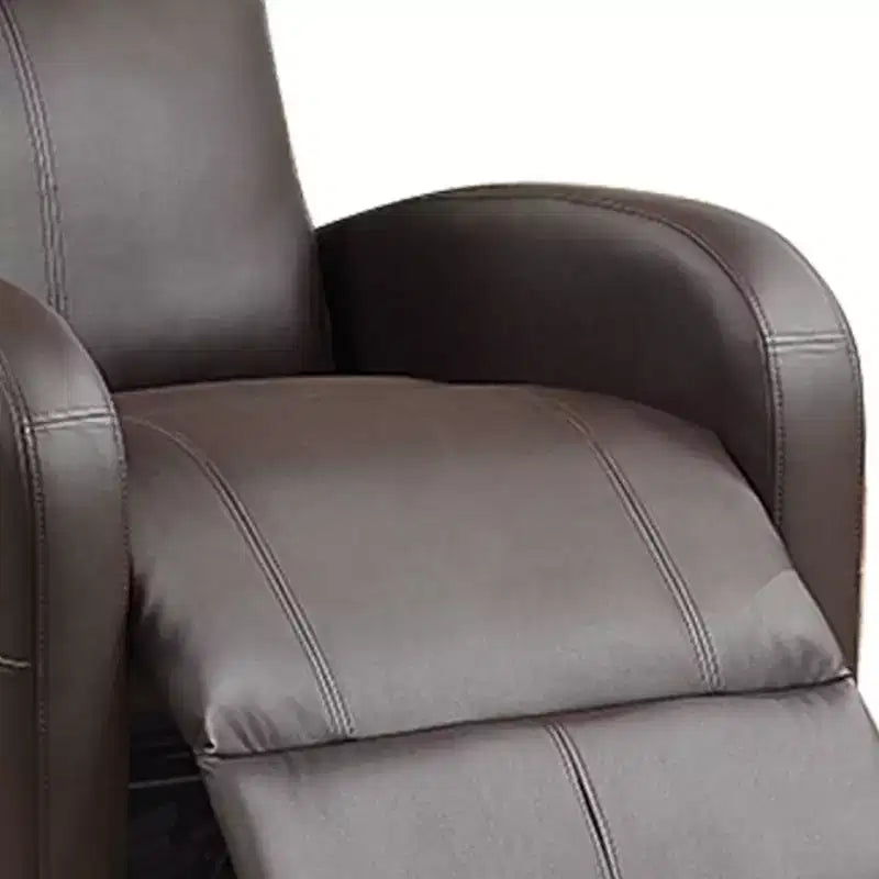 42" Ricardo PU Leather Power Recliner Brown - Acme Furniture: Swivel, Rocker, Massage Features