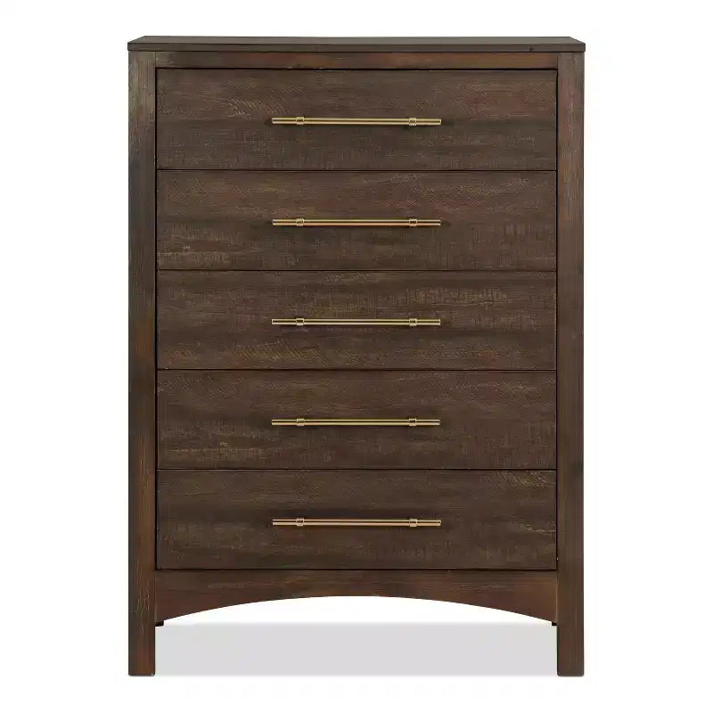 Melonnes 5 Drawer Chest Walnut - HOMES: Inside + Out: Contemporary Bedroom Storage, 48" Height