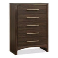 Melonnes 5 Drawer Chest Walnut - HOMES: Inside + Out: Contemporary Bedroom Storage, 48" Height