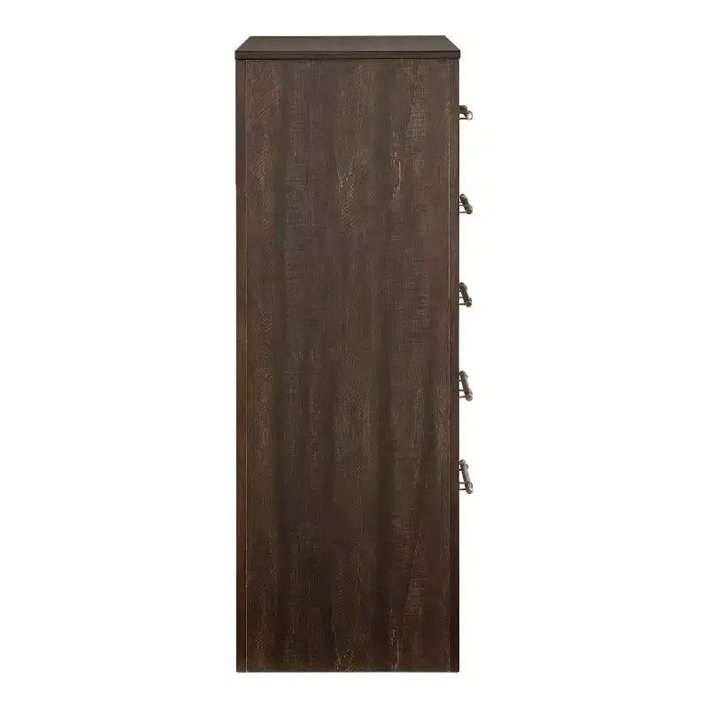 Melonnes 5 Drawer Chest Walnut - HOMES: Inside + Out: Contemporary Bedroom Storage, 48" Height