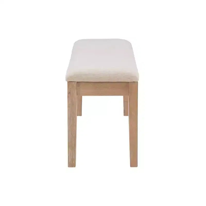 Darden Bench Natural - Powell: Rubberwood Frame, Upholstered Entryway & Ottoman, Padded Seating