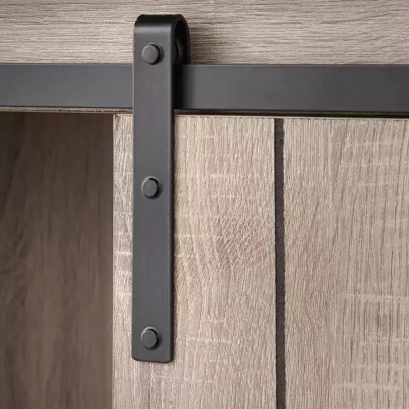Buylateral Glasbern 71" Tall Farmhouse Barn Door Bookcase Weathered Gray