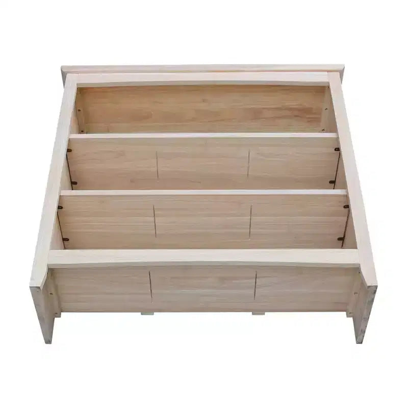 36"x38" Shaker Bookcase Unfinished - International Concepts: Rubberwood, 3 Fixed Shelves, Enclosed Back