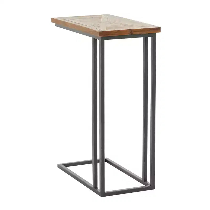 Rustic Metal Accent C-Table Brown - Olivia & May: No Assembly, Indoor Use, Fully Assembled