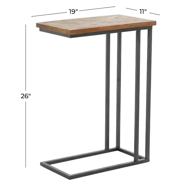 Rustic Metal Accent C-Table Brown - Olivia & May: No Assembly, Indoor Use, Fully Assembled