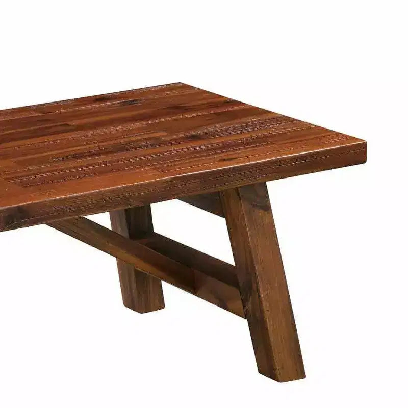 Rasmus Acacia Wood Accent Plant Table Wire Brushed Finish Chestnut - Boraam: Mid-Century Modern, Indoor Use Only