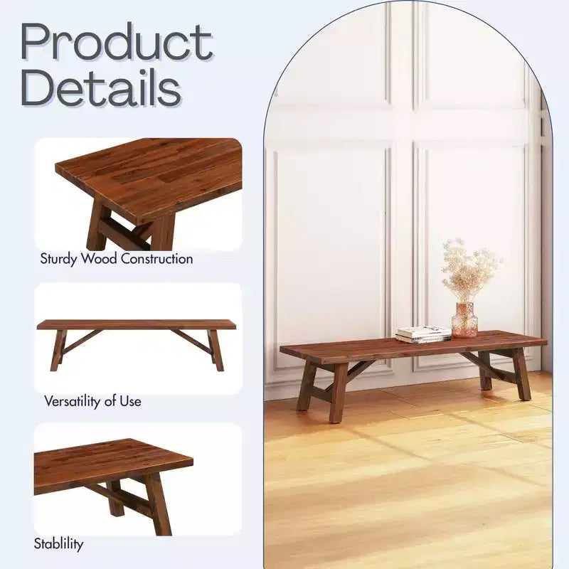 Rasmus Acacia Wood Accent Plant Table Wire Brushed Finish Chestnut - Boraam: Mid-Century Modern, Indoor Use Only