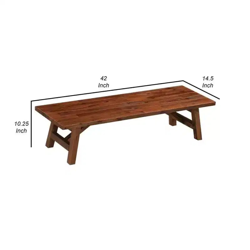 Rasmus Acacia Wood Accent Plant Table Wire Brushed Finish Chestnut - Boraam: Mid-Century Modern, Indoor Use Only
