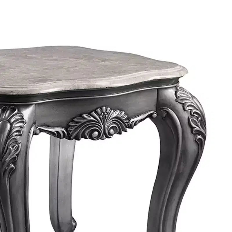 26" Ariadne Coffee Table Marble/Platinum - Acme Furniture