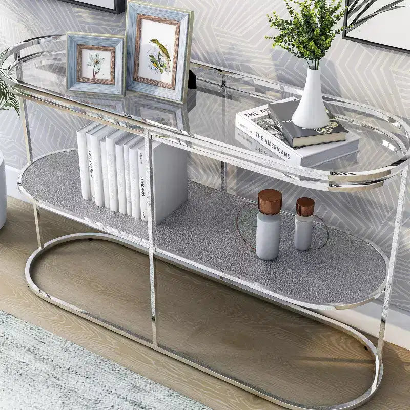 Yarmuth Glam 1 Shelf Sofa Table Chrome - HOMES: Inside + Out