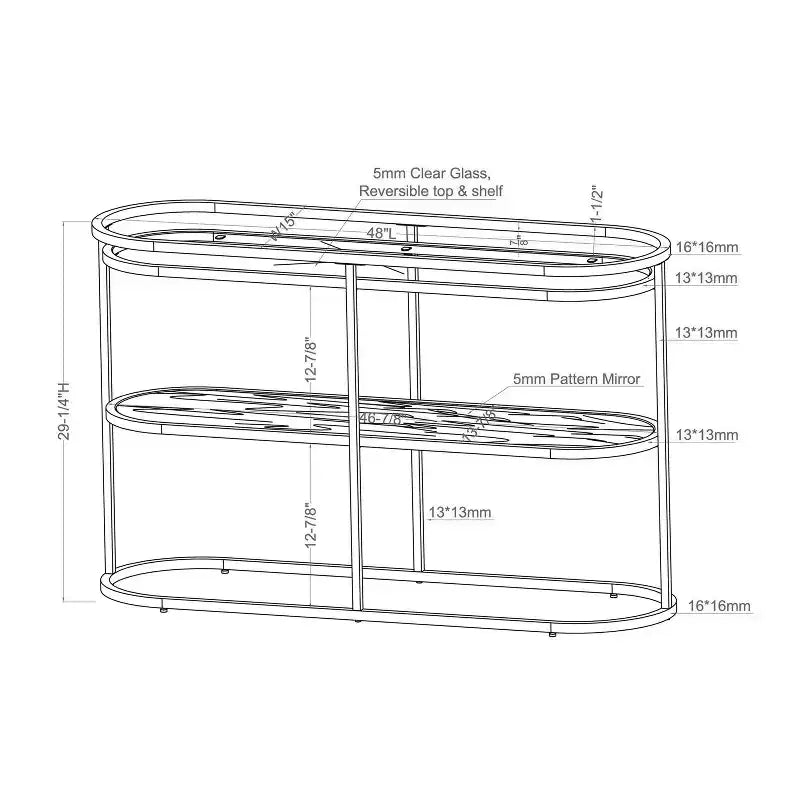 Yarmuth Glam 1 Shelf Sofa Table Chrome - HOMES: Inside + Out