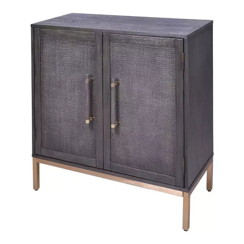 Hopper Studio Sophia 2 Door Cabinet Antique Black : Modern Style, Wood Veneer, MDF Frame, Adjustable Shelves