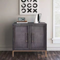 Hopper Studio Sophia 2 Door Cabinet Antique Black : Modern Style, Wood Veneer, MDF Frame, Adjustable Shelves
