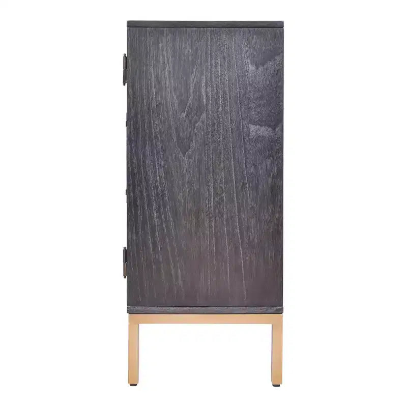 Hopper Studio Sophia 2 Door Cabinet Antique Black : Modern Style, Wood Veneer, MDF Frame, Adjustable Shelves