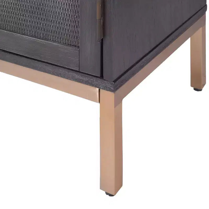Hopper Studio Sophia 2 Door Cabinet Antique Black : Modern Style, Wood Veneer, MDF Frame, Adjustable Shelves