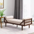 Rayle Contemporary Tufted Chaise Lounge with Rolled Accent Pillows - Christopher Knight Home