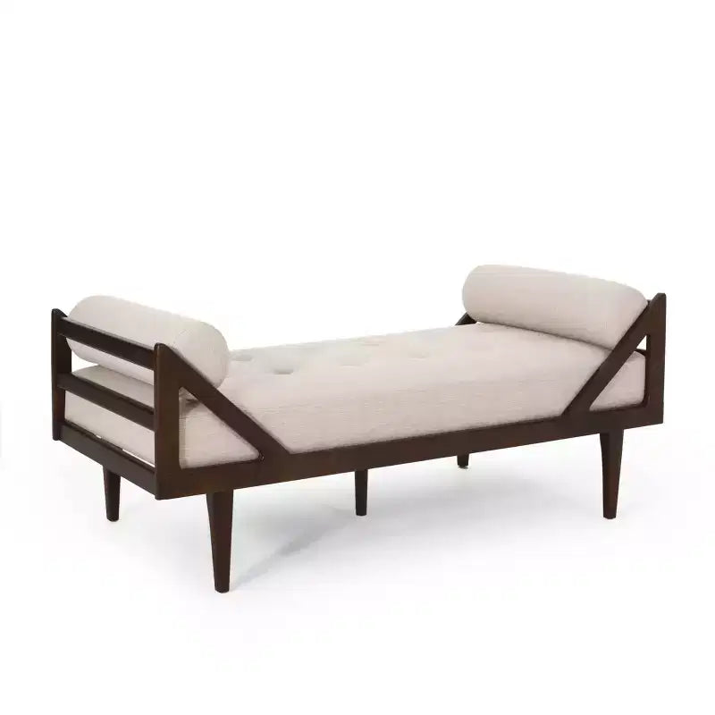 Rayle Contemporary Tufted Chaise Lounge with Rolled Accent Pillows - Christopher Knight Home