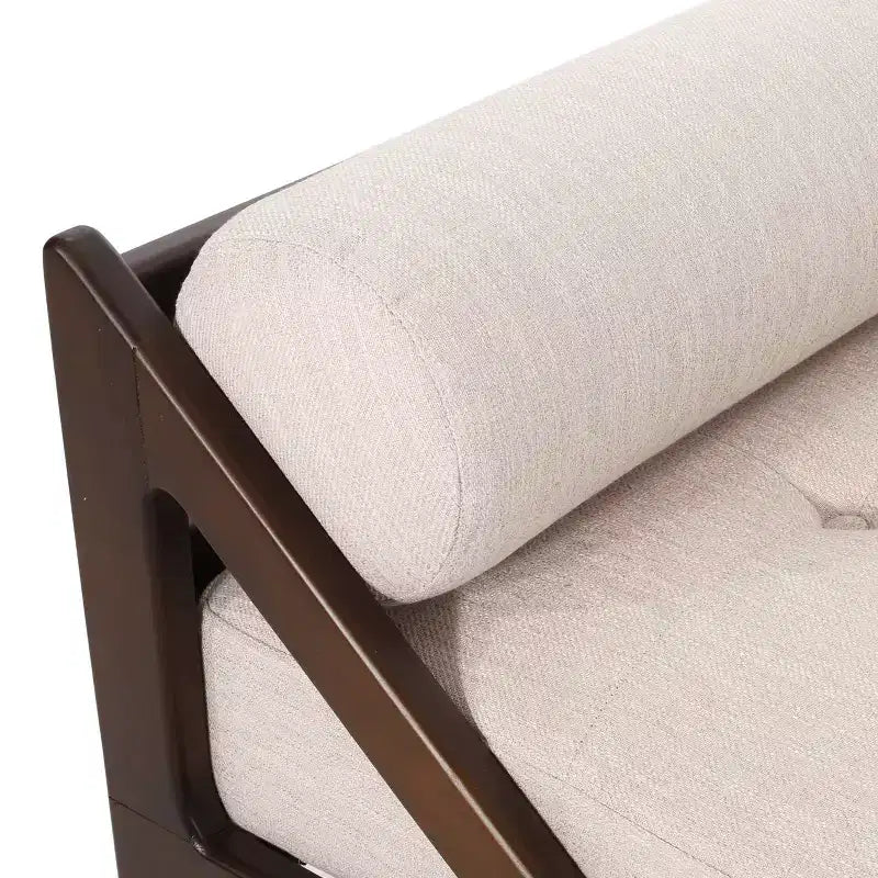Rayle Contemporary Tufted Chaise Lounge with Rolled Accent Pillows - Christopher Knight Home
