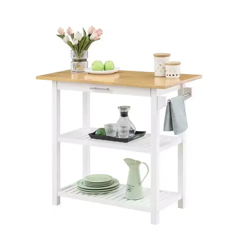 Designs2Go 3 Tier Butcher Block Kitchen Prep Island with Drawer - Breighton Home