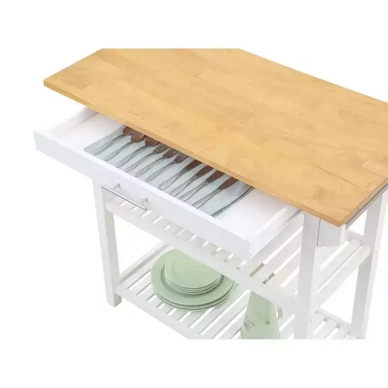 Designs2Go 3 Tier Butcher Block Kitchen Prep Island with Drawer - Breighton Home