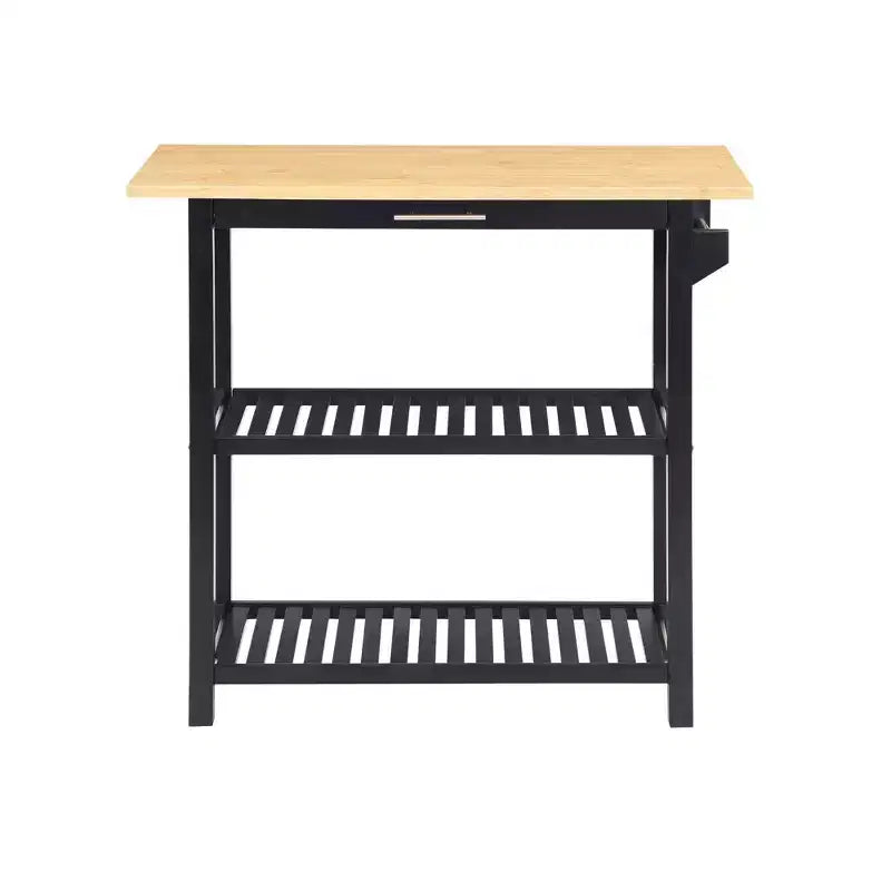 Designs2Go 3 Tier Butcher Block Kitchen Prep Island with Drawer - Breighton Home