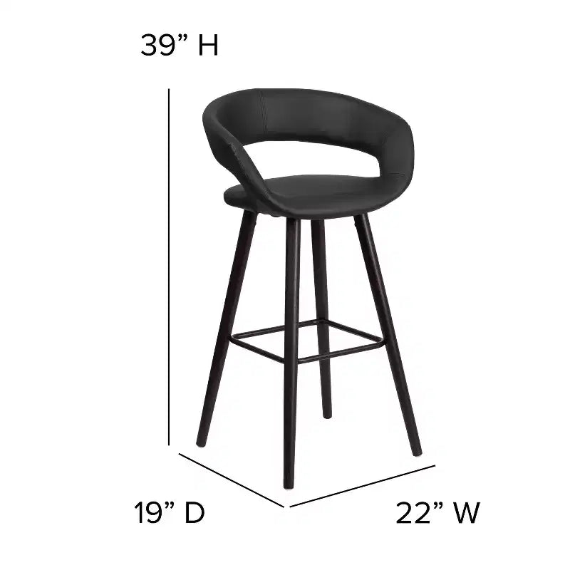 Merrick Lane Wood Ultramodern Bar Counter Stool With Upholstered Seat