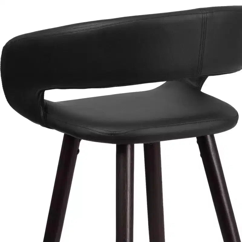 Merrick Lane Wood Ultramodern Bar Counter Stool With Upholstered Seat