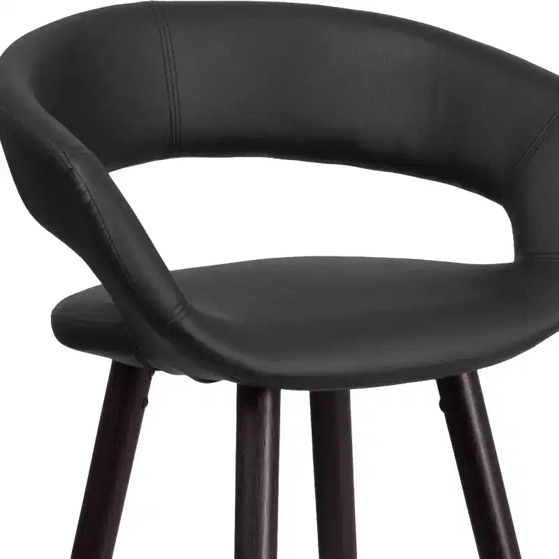Merrick Lane Wood Ultramodern Bar Counter Stool With Upholstered Seat