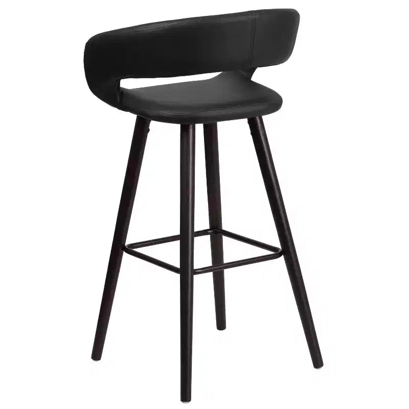 Merrick Lane Wood Ultramodern Bar Counter Stool With Upholstered Seat