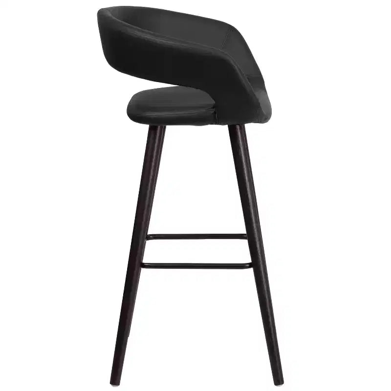 Merrick Lane Wood Ultramodern Bar Counter Stool With Upholstered Seat