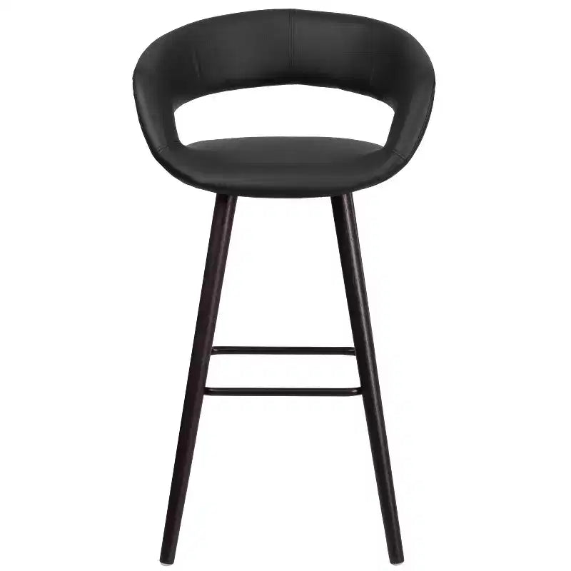 Merrick Lane Wood Ultramodern Bar Counter Stool With Upholstered Seat