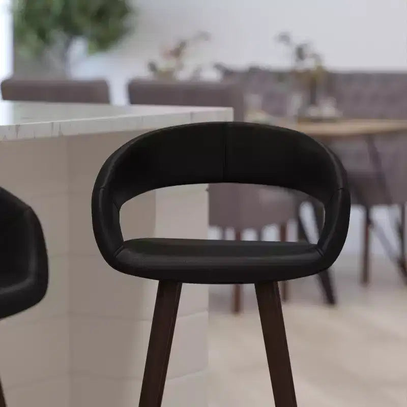 Merrick Lane Wood Ultramodern Bar Counter Stool With Upholstered Seat