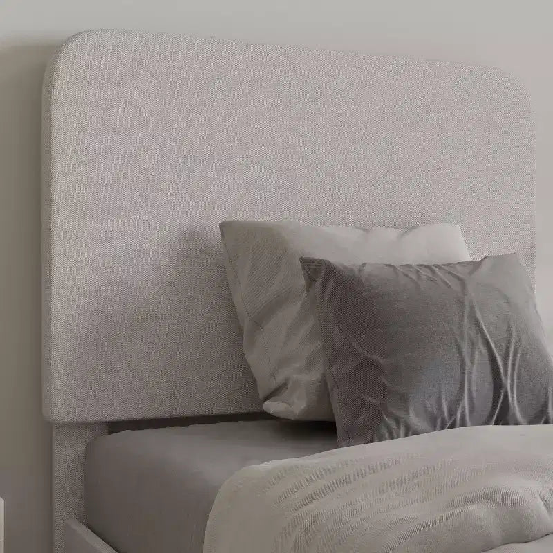 Merrick Lane Platform Bed with Headboard - Upholstered Frame - 14 Wooden Slats - No Box Spring Required
