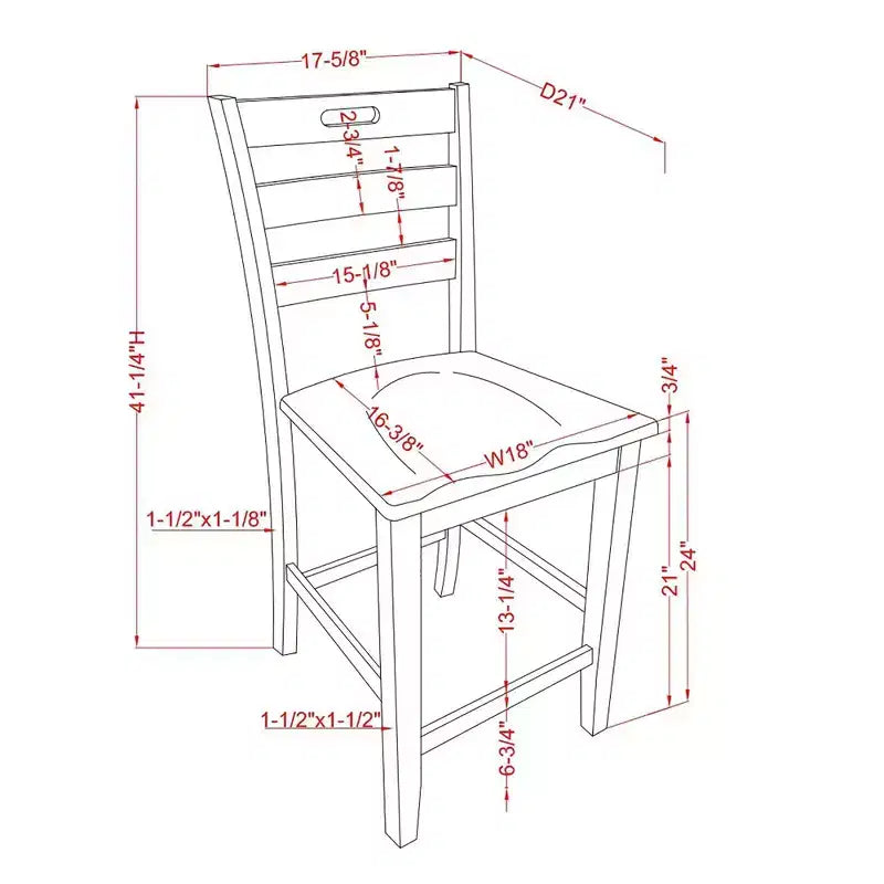 2pk Danforthe Ladder Back Counter Height Chairs - HOMES: Inside + Out