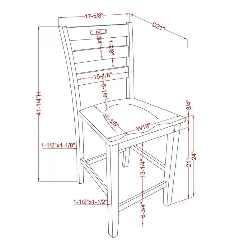 2pk Danforthe Ladder Back Counter Height Chairs - HOMES: Inside + Out