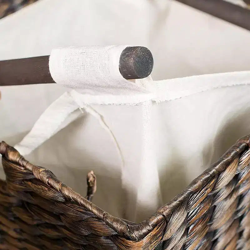 BirdRock Home Double Laundry Hamper with Lid and Divided Interior