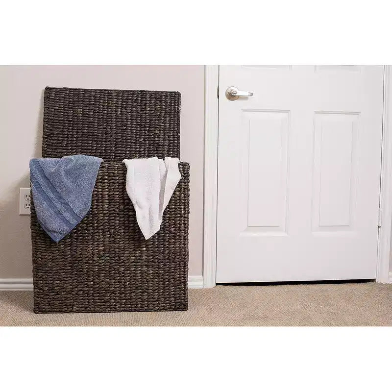 BirdRock Home Double Laundry Hamper with Lid and Divided Interior