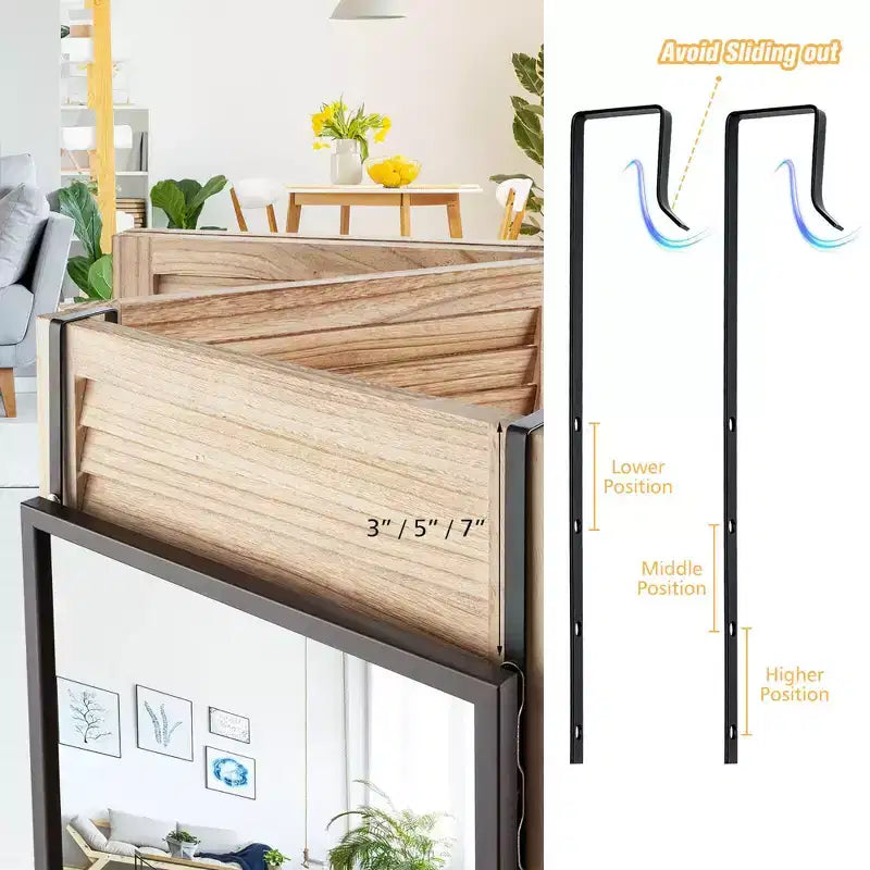 Costway Door Wall Mounted Mirror Full Length Hanging Mirror Bedroom Bathroom Coffee\Black