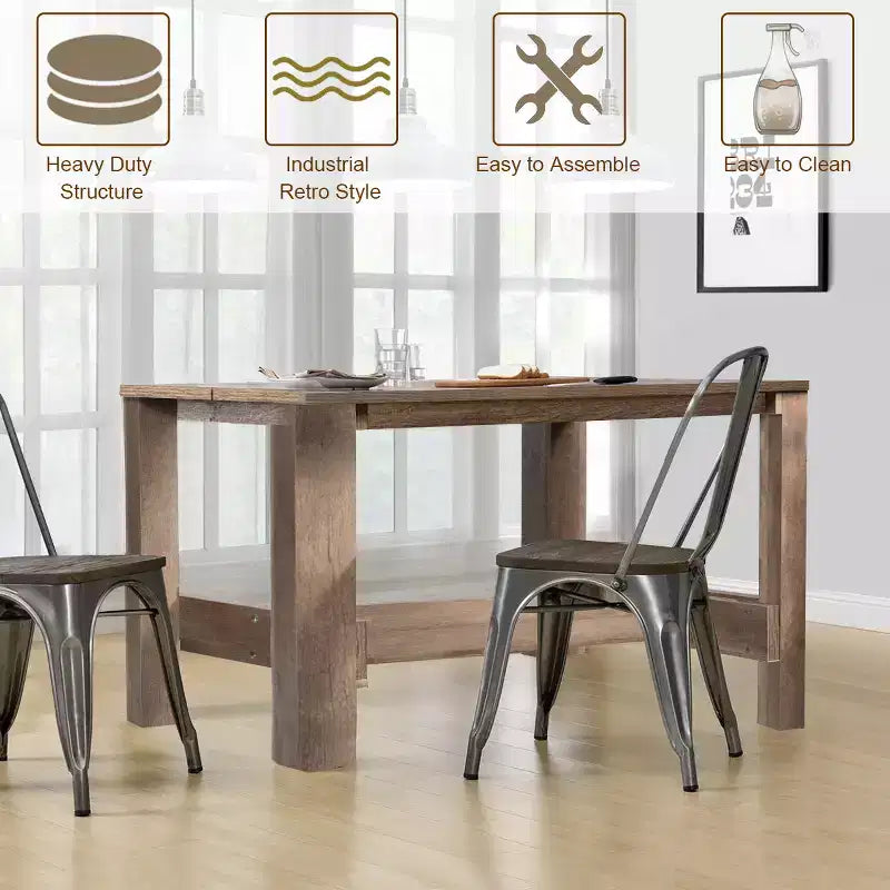 Costway Dining Table Counter Height Rectangular Kitchen Living Room