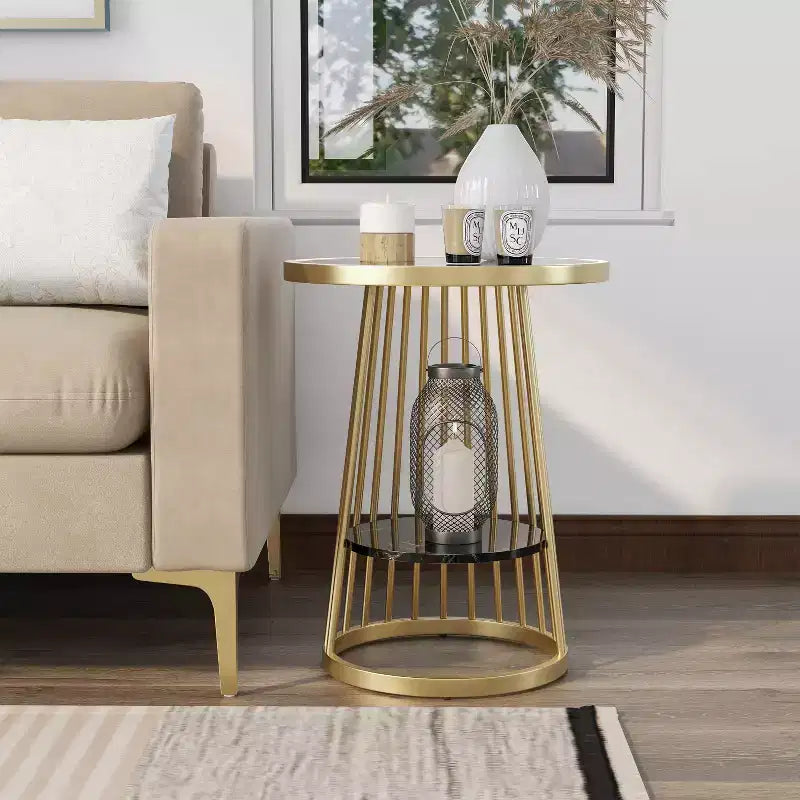 24/7 Shop At Home Tinful Modern Round Side Table